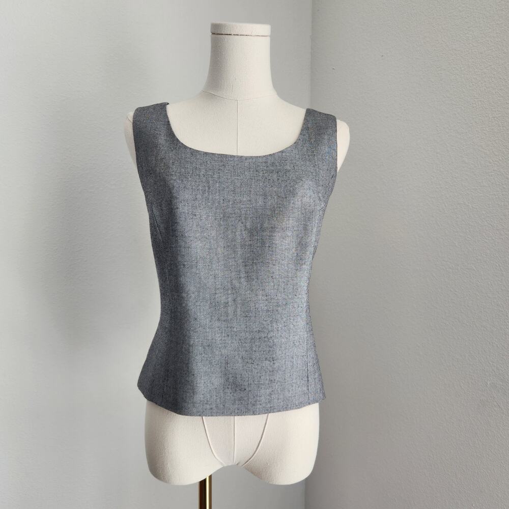 Vintage Kasper Gray Cropped Suit Blouse 10P
